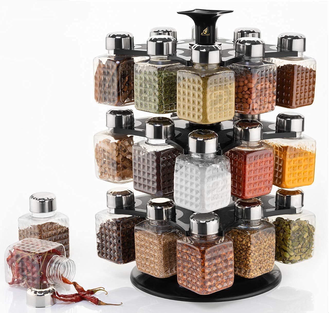 24 in 1 Revolving Square Shape Spice Rack