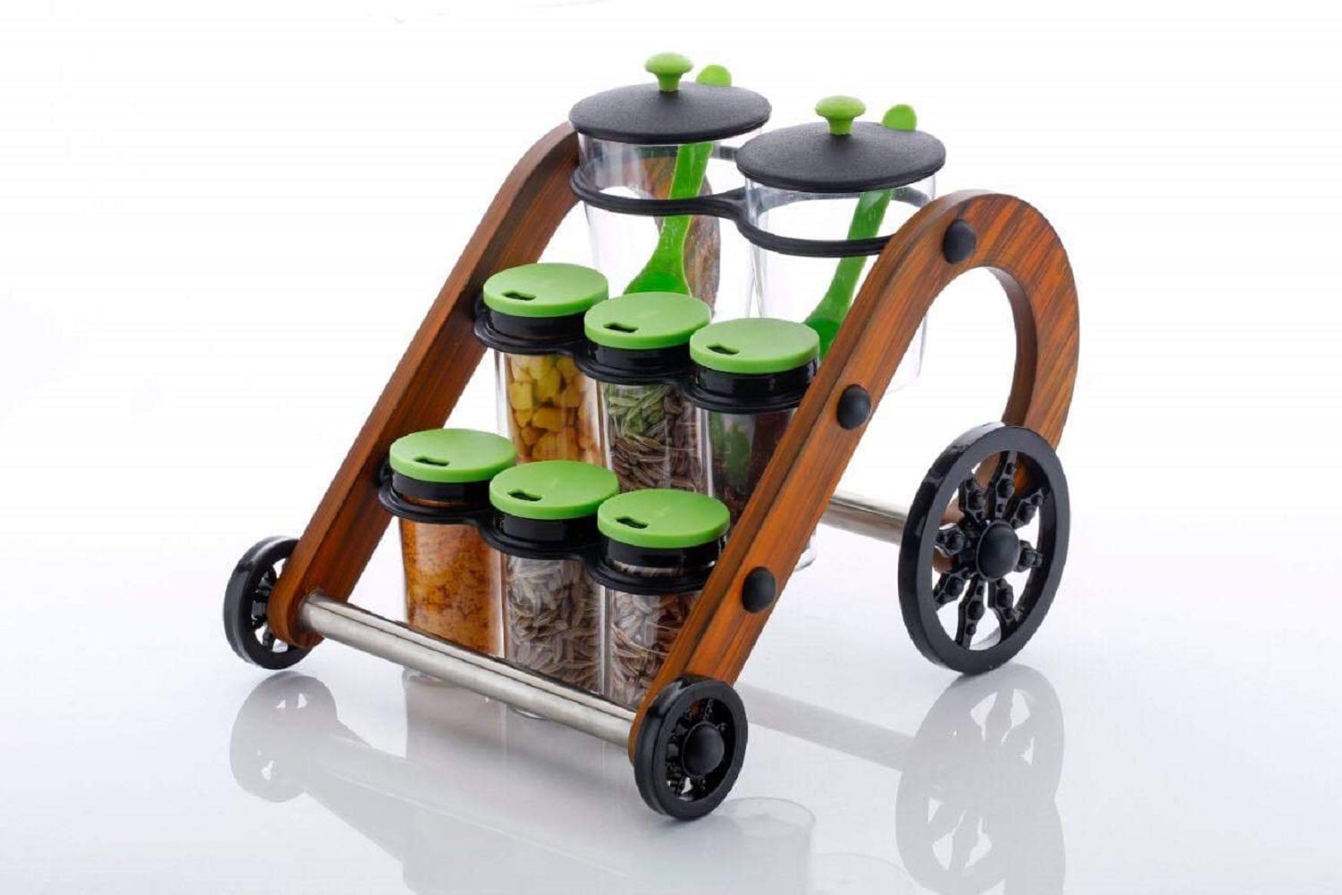 8 PCS WOODEN CYCLE SPICE RACK