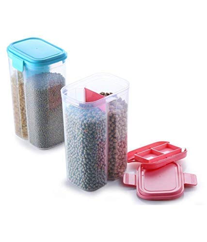 2 Section Air Tight Plastic Grocery Food Storage Container