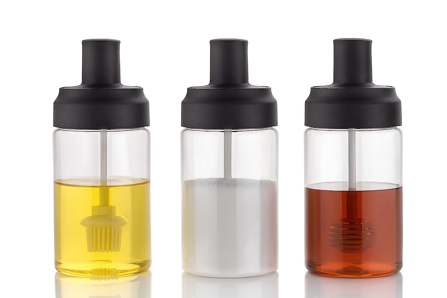 Plastic Pickle, Ghee, Honey Jar Set of 3 Oil Dispenser Honey Dispenser Bottle Kitchen Seasoning Bott